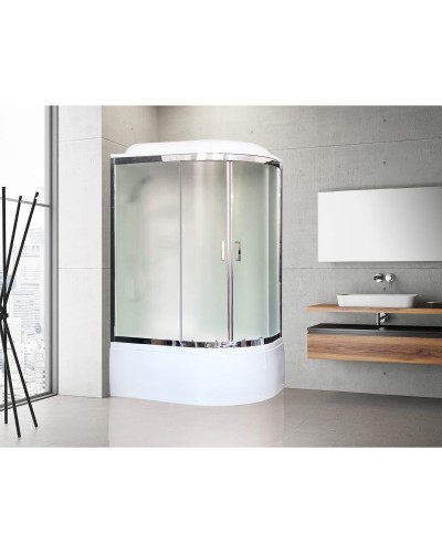 Душевая кабина Royal Bath ВК 120x80 RB8120BK3-WC-CH-L с гидромассажем стекло матовое задние стенки Белые