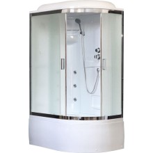 Душевая кабина Royal Bath ВК 120x80 RB8120BK2-M-CH-L с гидромассажем стекло матовое задние стенки Белые