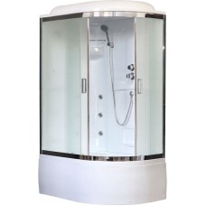 Душевая кабина Royal Bath ВК 120x80 RB8120BK2-M-CH-L с гидромассажем стекло матовое задние стенки Белые