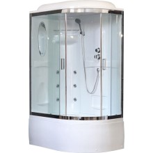 Душевая кабина Royal Bath ВК 120x80 RB8120BK2-T-CH-L с гидромассажем стекло прозрачное задние стенки Белые