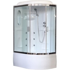 Душевая кабина Royal Bath ВК 120x80 RB8120BK2-T-CH-L с гидромассажем стекло прозрачное задние стенки Белые