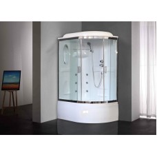 Душевая кабина Royal Bath ВК 120x80 RB8120BK2-T-CH-L с гидромассажем стекло прозрачное задние стенки Белые