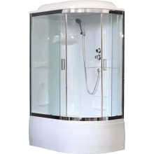 Душевая кабина Royal Bath ВК 120x80 RB8120BK1-T-CH-L стекло прозрачное задние стенки Белые