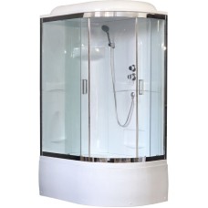 Душевая кабина Royal Bath ВК 120x80 RB8120BK1-T-CH-L стекло прозрачное задние стенки Белые