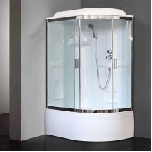 Душевая кабина Royal Bath ВК 120x80 RB8120BK1-T-CH-L стекло прозрачное задние стенки Белые