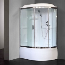Душевая кабина Royal Bath ВК 120x80 RB8120BK1-T-CH-L стекло прозрачное задние стенки Белые