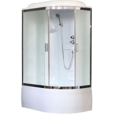 Душевая кабина Royal Bath ВК 120x80 RB8120BK1-M-CH-L стекло матовое задние стенки Белые
