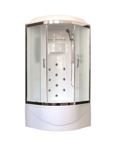 Душевая кабина Royal Bath NRW 90x90 RB90NRW-C-CH с гидромассажем стекло матовое задняя стенка Белая