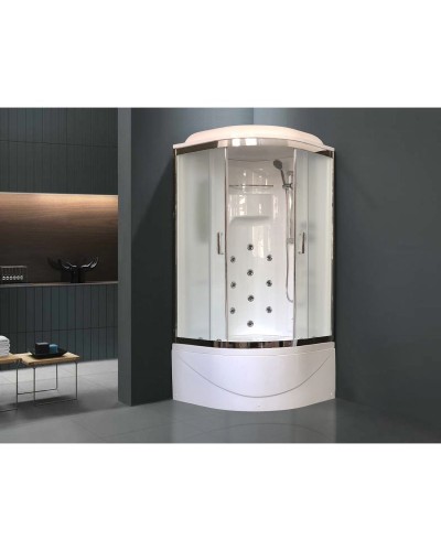 Душевая кабина Royal Bath NRW 90x90 RB90NRW-C-CH с гидромассажем стекло матовое задняя стенка Белая