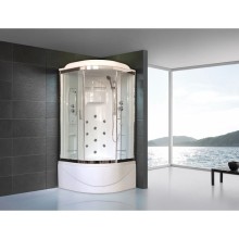 Душевая кабина Royal Bath NRW 90x90 RB90NRW-T-CH с гидромассажем стекло прозрачное задняя стенка Белая