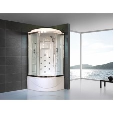 Душевая кабина Royal Bath NRW 90x90 RB90NRW-T-CH с гидромассажем стекло прозрачное задняя стенка Белая