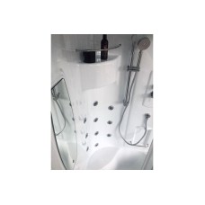 Душевая кабина Royal Bath NRW 100x100 RB100NRW-T-CH с гидромассажем стекло прозрачное задняя стенка Белая