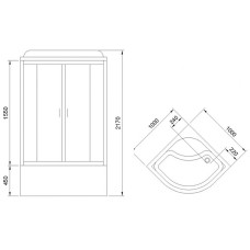 Душевая кабина Royal Bath NRW 100x100 RB100NRW-T-CH с гидромассажем стекло прозрачное задняя стенка Белая