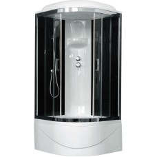 Душевая кабина Royal Bath ВК 100x100 RB100BK6-BT-CH стекло прозрачное задняя стенка Черная