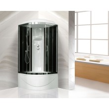 Душевая кабина Royal Bath ВК 100x100 RB100BK6-BT-CH стекло прозрачное задняя стенка Черная