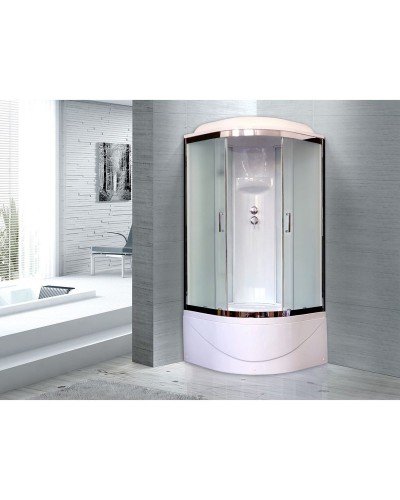 Душевая кабина Royal Bath ВК 90x90 RB90BK6-WC-CH стекло матовое задняя стенка Белая