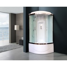 Душевая кабина Royal Bath ВК 90x90 RB90BK6-WT-CH стекло прозрачное задняя стенка Белая