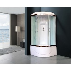 Душевая кабина Royal Bath ВК 90x90 RB90BK6-WT-CH стекло прозрачное задняя стенка Белая