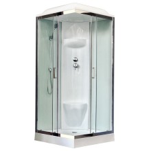 Душевая кабина Royal Bath HP 80х80 RB80HP6-WT-CH стекло прозрачное задняя стенка Белая