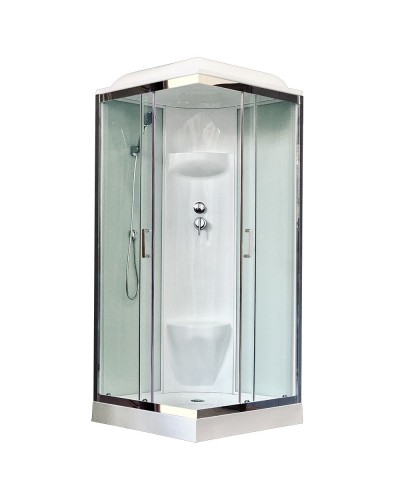 Душевая кабина Royal Bath HP 80х80 RB80HP6-WT-CH стекло прозрачное задняя стенка Белая