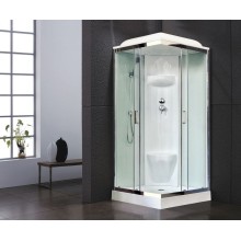 Душевая кабина Royal Bath HP 80х80 RB80HP6-WT-CH стекло прозрачное задняя стенка Белая