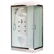 Душевая кабина Royal Bath HP 120х80 RB8120HP6-WT-CH-L стекло прозрачное задняя стенка Белая