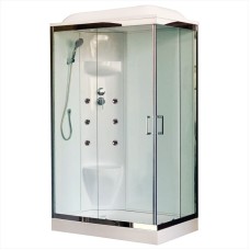 Душевая кабина Royal Bath HP 120х80 RB8120HP6-WT-CH-L стекло прозрачное задняя стенка Белая