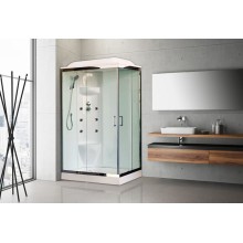 Душевая кабина Royal Bath HP 120х80 RB8120HP6-WT-CH-L стекло прозрачное задняя стенка Белая