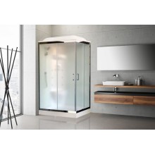 Душевая кабина Royal Bath HP 120х80 RB8120HP7-WC-CH-L с гидромассажем стекло матовое задняя стенка Белая