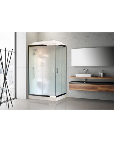 Душевая кабина Royal Bath HP 120х80 RB8120HP7-WC-CH-L с гидромассажем стекло матовое задняя стенка Белая