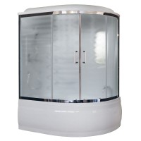 Душевой бокс Royal Bath ALP 170х100 RB170ALP-C-CH-L с гидромассажем стекло матовое задняя стенка Белая