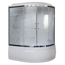 Душевой бокс Royal Bath ALP 170х100 RB170ALP-C-CH-L с гидромассажем стекло матовое задняя стенка Белая