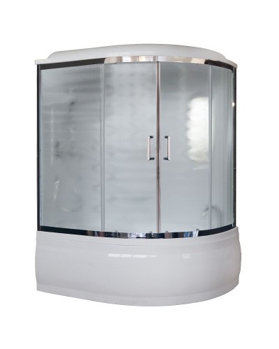 Душевой бокс Royal Bath ALP 170х100 RB170ALP-C-CH-L с гидромассажем стекло матовое задняя стенка Белая