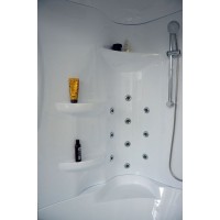 Душевой бокс Royal Bath ALP 170х100 RB170ALP-C-CH-L с гидромассажем стекло матовое задняя стенка Белая