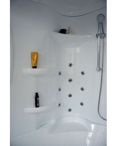 Душевой бокс Royal Bath ALP 170х100 RB170ALP-C-CH-L с гидромассажем стекло матовое задняя стенка Белая