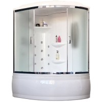 Душевой бокс Royal Bath ALP 170х100 RB170ALP-C-CH-L с гидромассажем стекло матовое задняя стенка Белая