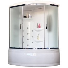 Душевой бокс Royal Bath ALP 170х100 RB170ALP-C-CH-L с гидромассажем стекло матовое задняя стенка Белая