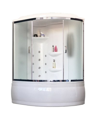 Душевой бокс Royal Bath ALP 170х100 RB170ALP-C-CH-L с гидромассажем стекло матовое задняя стенка Белая