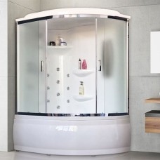 Душевой бокс Royal Bath ALP 170х100 RB170ALP-C-CH-L с гидромассажем стекло матовое задняя стенка Белая