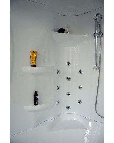 Душевой бокс Royal Bath ALP 150х100 RB150ALP-C-CH-L с гидромассажем стекло матовое задняя стенка Белая