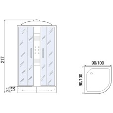 Душевая кабина River Temza 90x90 ТН 10000001290 с поддоном