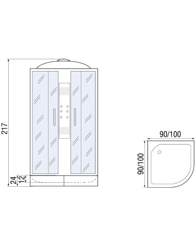 Душевая кабина River Temza 90x90 ТН 10000001290 с поддоном