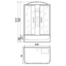 Душевой бокс River Sena 170x70 ТН 10000001807 с поддоном