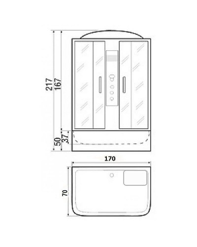 Душевой бокс River Sena 170x70 ТН 10000001807 с поддоном