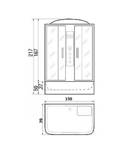 Душевой бокс River Sena 150x70 ТН 10000001804 с поддоном