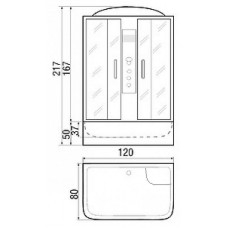 Душевая кабина River Sena 120x80 ТН 10000001578 с поддоном
