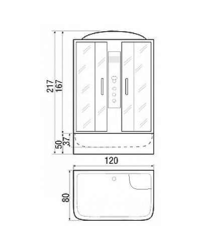 Душевая кабина River Sena 120x80 МТ 10000001133 с поддоном