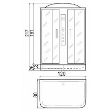 Душевая кабина River Sena 120x80 ТН 10000001451 с поддоном