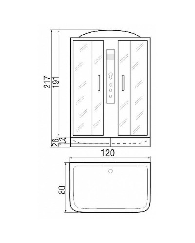 Душевая кабина River Sena 120x80 ТН 10000001451 с поддоном