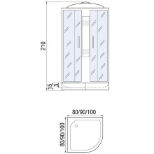Душевая кабина River Nara Light 90x90 МТ 10000002912 с поддоном